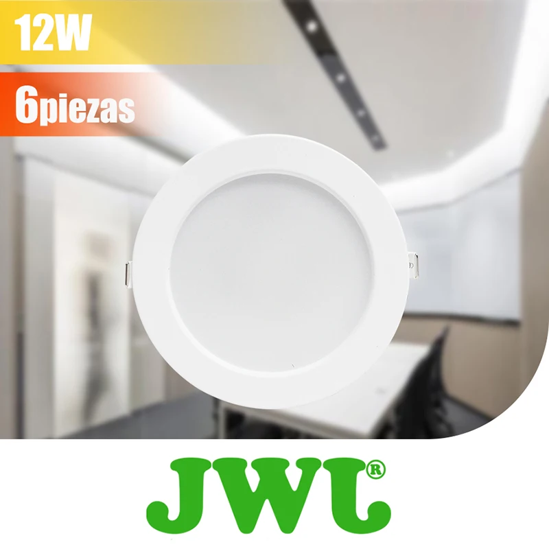 JWJ 6pcs LED 12W Recessed downlight Ceiling light Ultra-thin aluminum housing bright non-glare household commercial office light