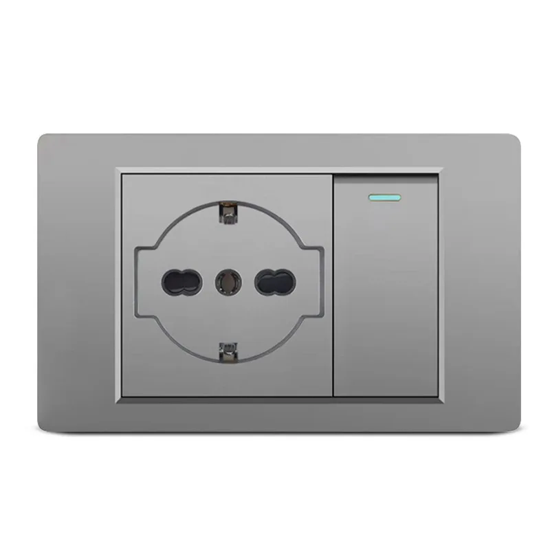 118 Type Switch with German-Italian Socket Means To Open 16A Household Concealed Switch Socket