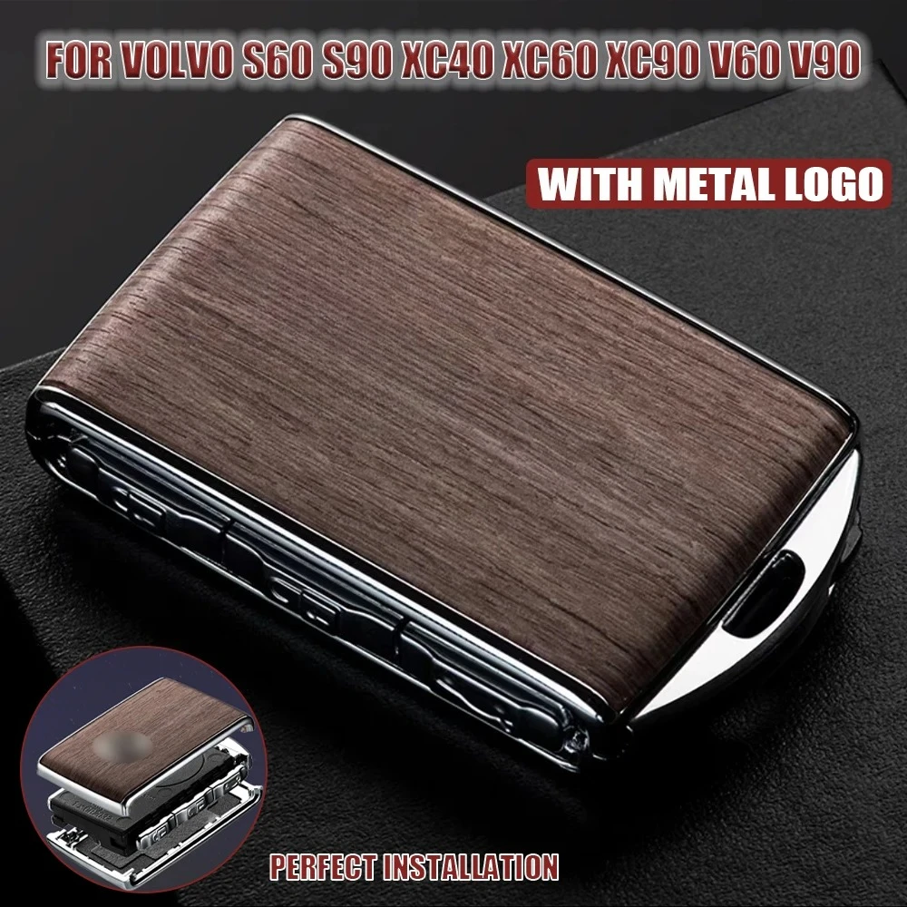 

Imitation Wood Grain Car Key Case Classic for Volvo S60 S90 XC40 XC60 XC90 V60 V90 Fashion Car Key Cover Key Case for Car