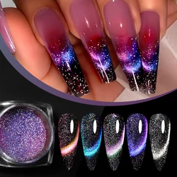 0.3g Silver Moon Cat Magnetic Powder Blue Purple Cerise Sparkling Magnet Cat Effect Chrome Pigment Dust UV Gel Nail Powder