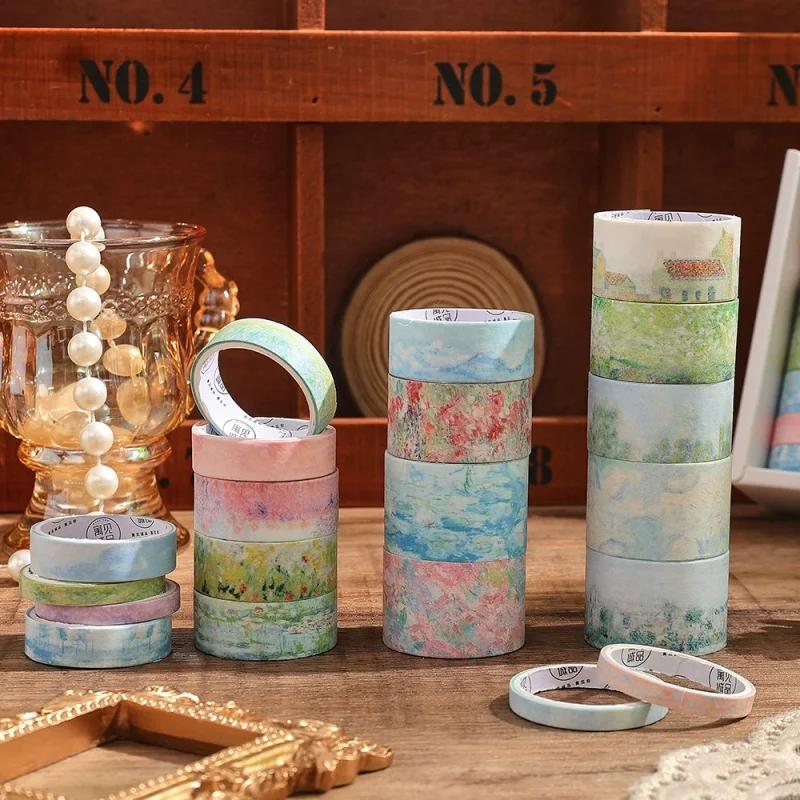 20 Rolls Garden Oil Painting Washi Tape Gift Box Vintage Floral Pattern DIY Scrapbook Journal Decorative Sticker Set