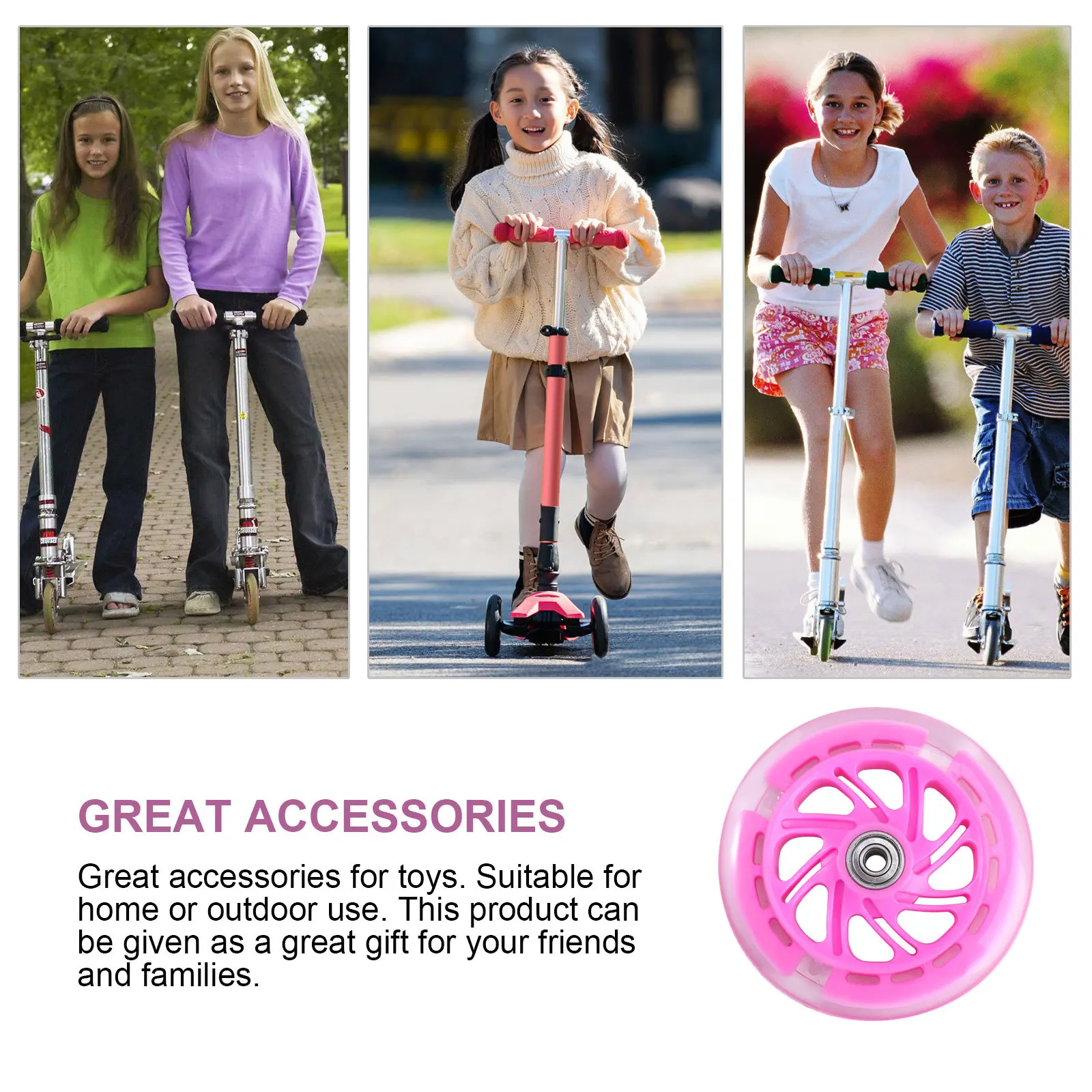 2 قطعة أجزاء عجلة وامض عالية المرونة بولي PU عجلة سكوتر استبدال للطرق المربعات الشوارع الأسطح الخرسانية تضيء سكوتر