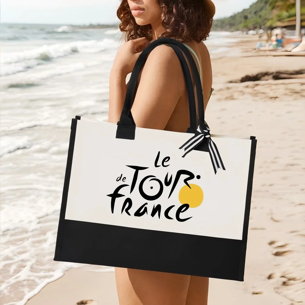 

le TOUR fRance 2026 Новое поступление, модная практичная просторная многоразовая большая сумка с узором и принтом, 2-цветная сверхмощная большая сумка на плечо