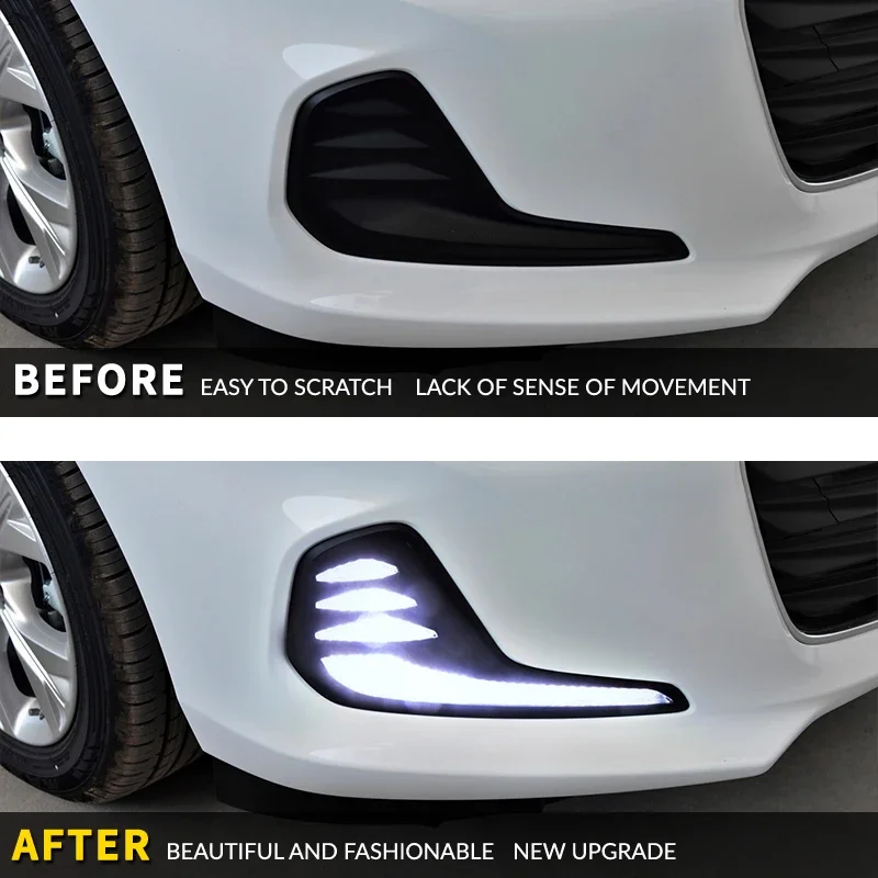 For Chevrolet Cavalier 2020 1 Set Daytime Running Lights Turn Signal Fog Lamp Cover 12V ABS LED DRL Car Styling