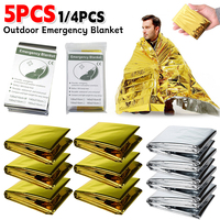 5Pcs Outdoor Emergency Blanket Survival First Aid Rescue Kit Waterproof Foil Thermal Blanket Insulation Blanket Hot for Camping