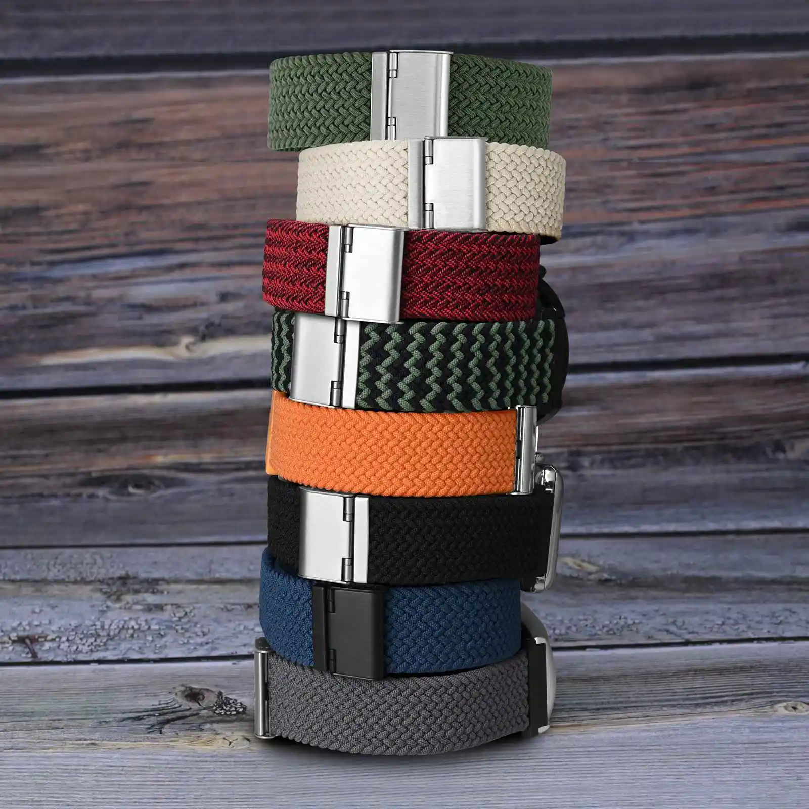 Wocci Woven Nylon Watch Band 18mm 19mm 20mm 21mm 22mm Quick Release Watchstrap Washable Bracelet for Men and Women