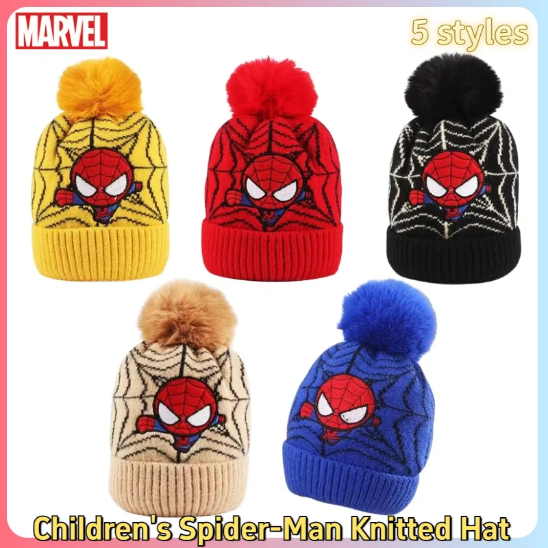 Cosplay Spider Man Bucket Hat Badges Fashion Knitted Hat Panama  Children Hat Fisherman Baby Cap Casual Bob Bucket Caps Gift