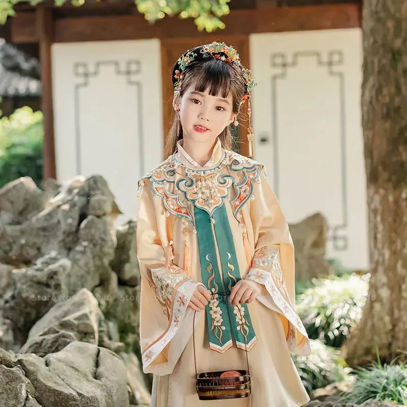 Hanfu ชุดเจ้าหญิงสไตล์จีนสำหรับเด็กผู้หญิงชุดเสื้อผ้าแบบตะวันออกย้อนยุคดั้งเดิมชุดคอสเพลย์ผู้หญิงนางฟ้าชุดจีน