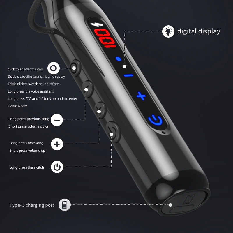 200 Hours Playback Earphones Wireless Bluetooth Headset Neckband Sports Waterproof  HeadphonesFor Apple Xiaomi No Delay Earbuds