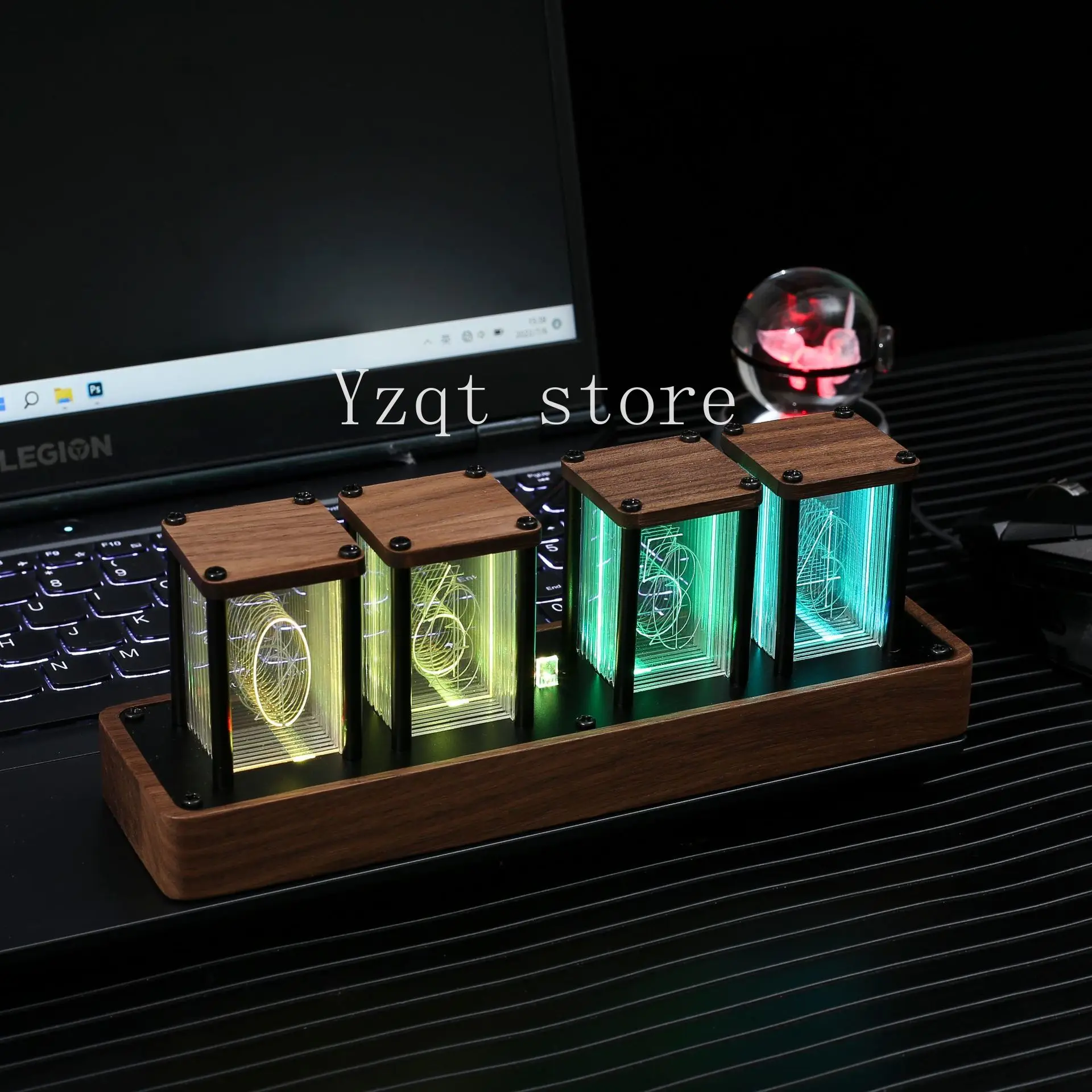 Alarm clock desktop quasi-glow tube  free assembly creative alarm clock timer network timing