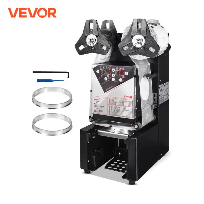 VEVOR Fully Automatic Cup Sealing Machine 500-650 Cups/H Cup Sealer Machine for 90/95mm PP/PE/Paper Milk tea/Coffee Cup Boba Tea