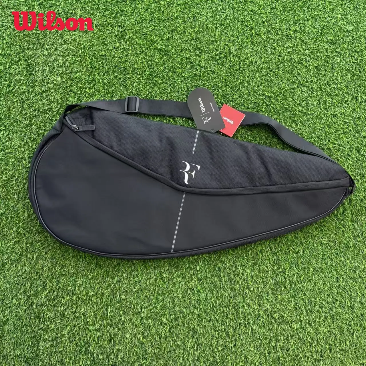 

Wilson RF Racquet Cover Black Tennis Racket Cover for Men and Women Single Tennis Racket Bag Single Shoulder Tennis Bag