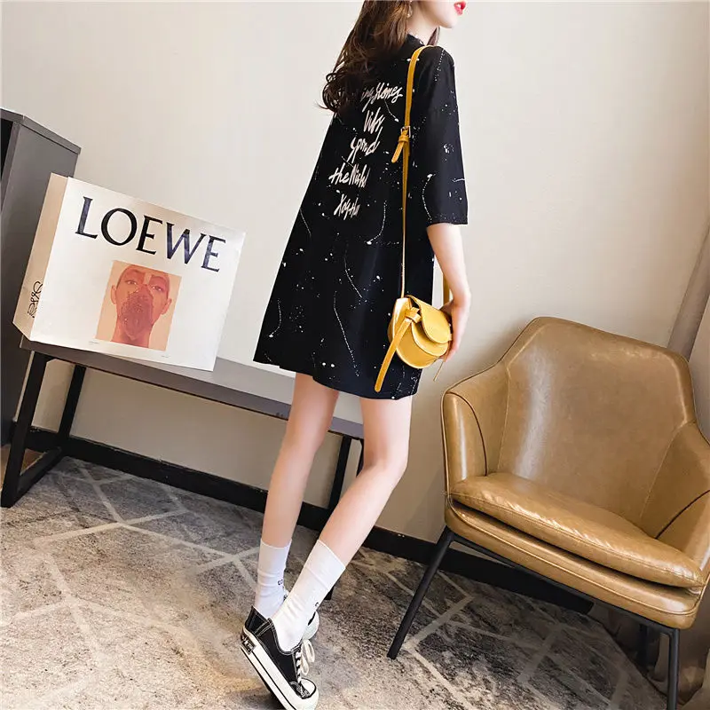 Printing Letter All-match Tops Tees Summer New Short Sleeve Loose Simplicity Youth Casual T Shirts Vintage Sweet Women Clothing