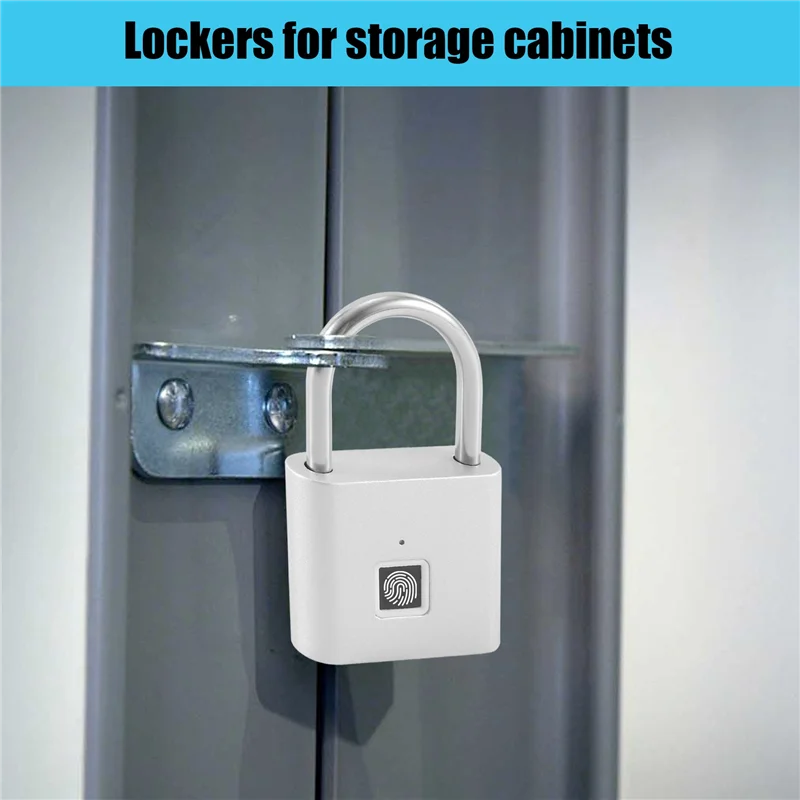 

Fingerprint Padlock,Portable Anti-Theft USB Charging Fingerprint Lock For Lockers, Suitcases, Backpacks Etc Can Support-B12B