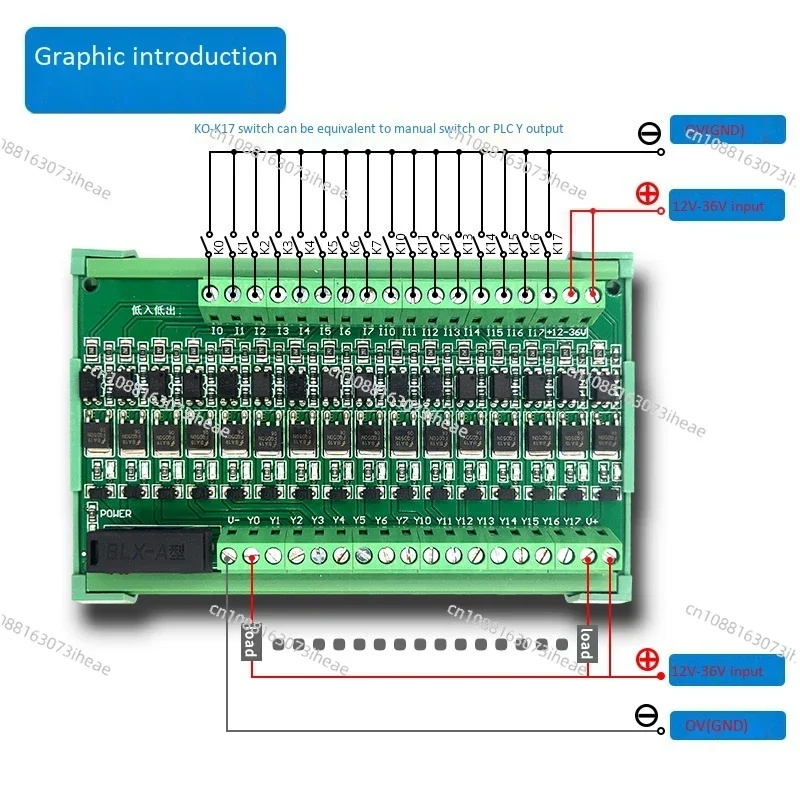 16 Way PLC Amplifier Board Isolation Transistor Protection Input NPN/PNP Output