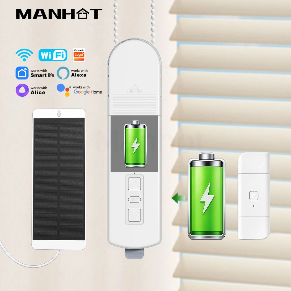 Curtain Motor - MANHOT Low-power WiFi Smart Blinds Motor