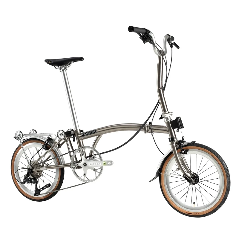 

R9 16-дюймовый тройной складной велосипед, 9 скоростей, высококачественная стальная рама, легкий вес, M-бар, 9S, мини-складной велосипед, складной велосипед