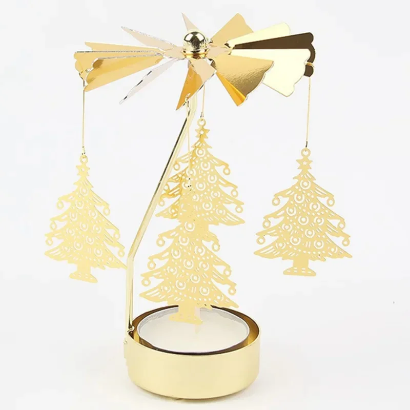 DIY Windmill Snowflake Candle Holder  3D Dreamy Spinning Luna Cat Windmill Romantic Desktop Ornament Fantasy Style Candle Stand