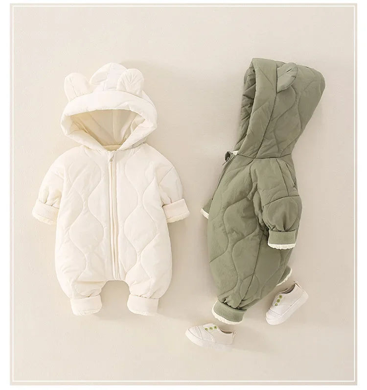 Baby Autumn and Winter Clothes Baby Jumpsuits Warm Lovely Newborn Rompers Thickened Cotton Outdoor Clothes