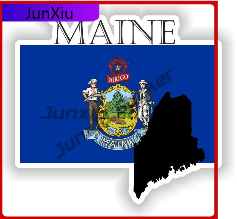 

Maine America Flag Sticker Waterproof Decals For Car Decoration Motorcycle Funny Decorations Home Suv Window Sunshade Refit Stic