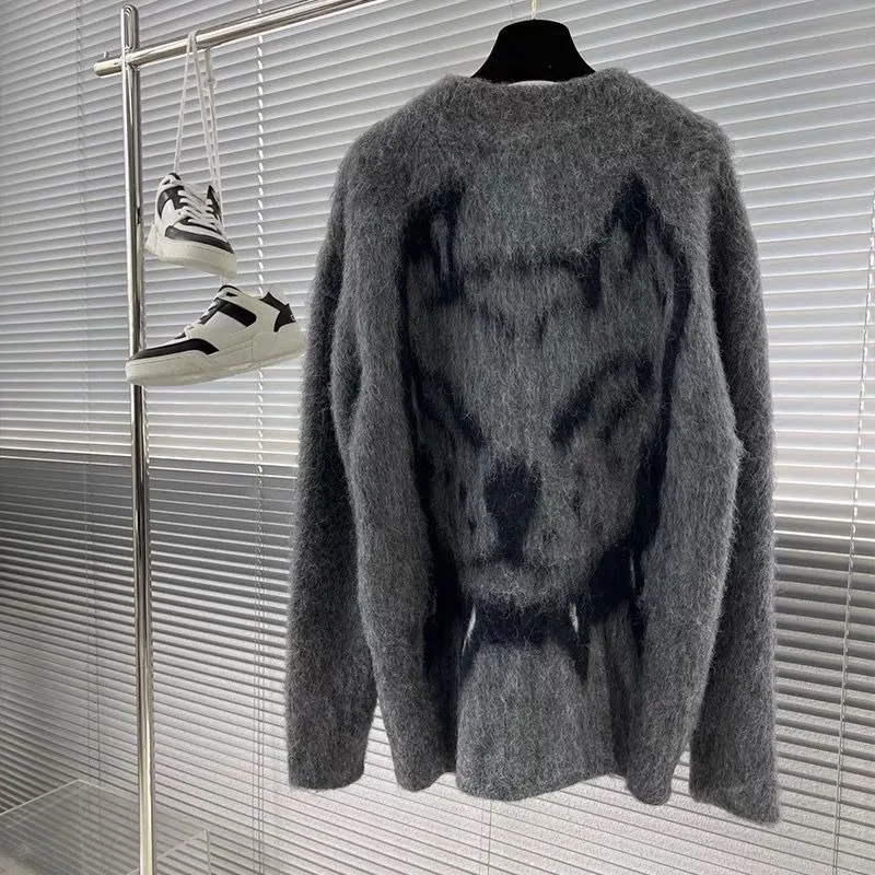 Autumn/Winter 2024 Fashion New Luxury Brand Logo Design Mohair Doghead Letter Unisex Sweater