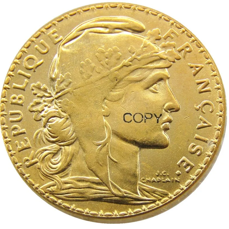 1911 France 20 Franc Rooster Gold Plated Copy Coin