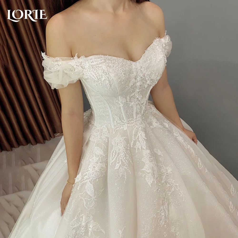 

LORIE Lace Wedding Dress 3D Flower Sleeveless Appliques A Line Sweetheart Bride Bridal Dress Backless Customized свадебн