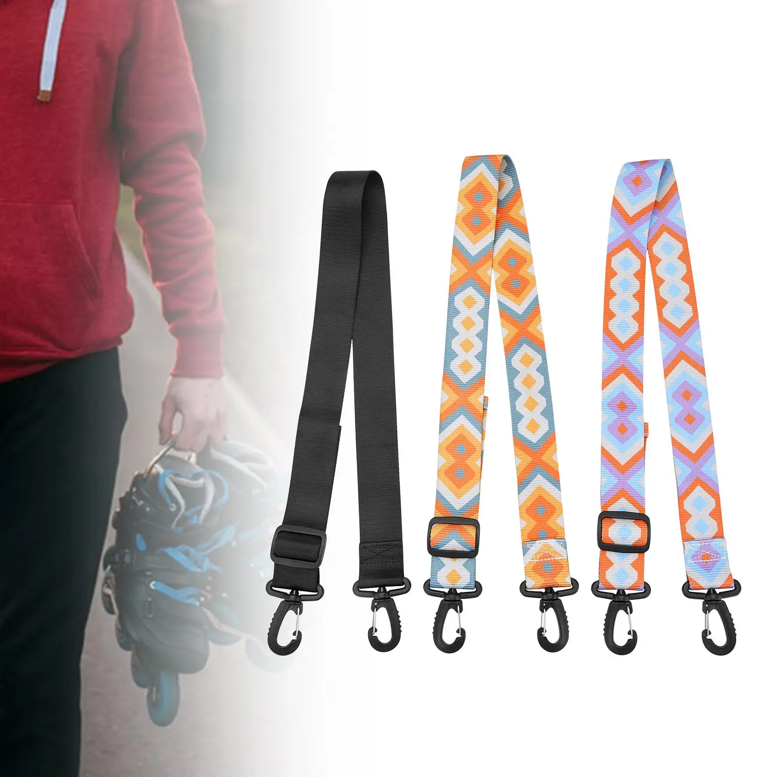 Ski and Snowboard Boot Carrier Strap, Shoulder Belt Leash Also for Ice Skates&