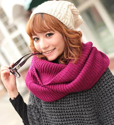 Womens Thick Ribbed Knit Winter Infinity Circle Loop Scarf Stylish Cold Weather Warm Chunky Thick Knit Snoods