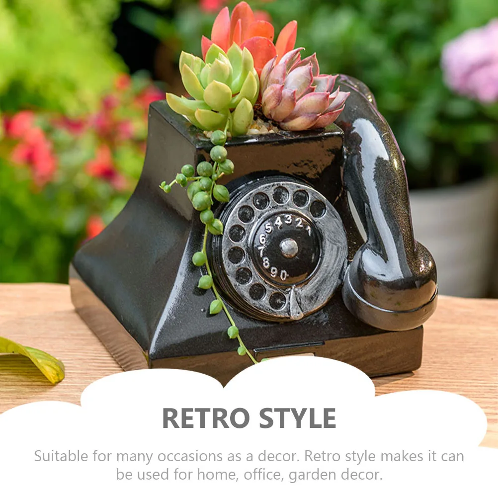 

1pc Telephone Shaped Flowerpot Creative Resin Succulent Planter Retro Indoor Garden Decor Potted Plant Flowerpot For Home Office