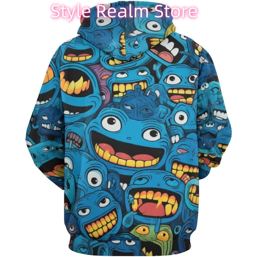 للجنسين الجدة جولة الوجه المبتسم هوديي الهبي عارضة طويلة الأكمام السترة هوديس