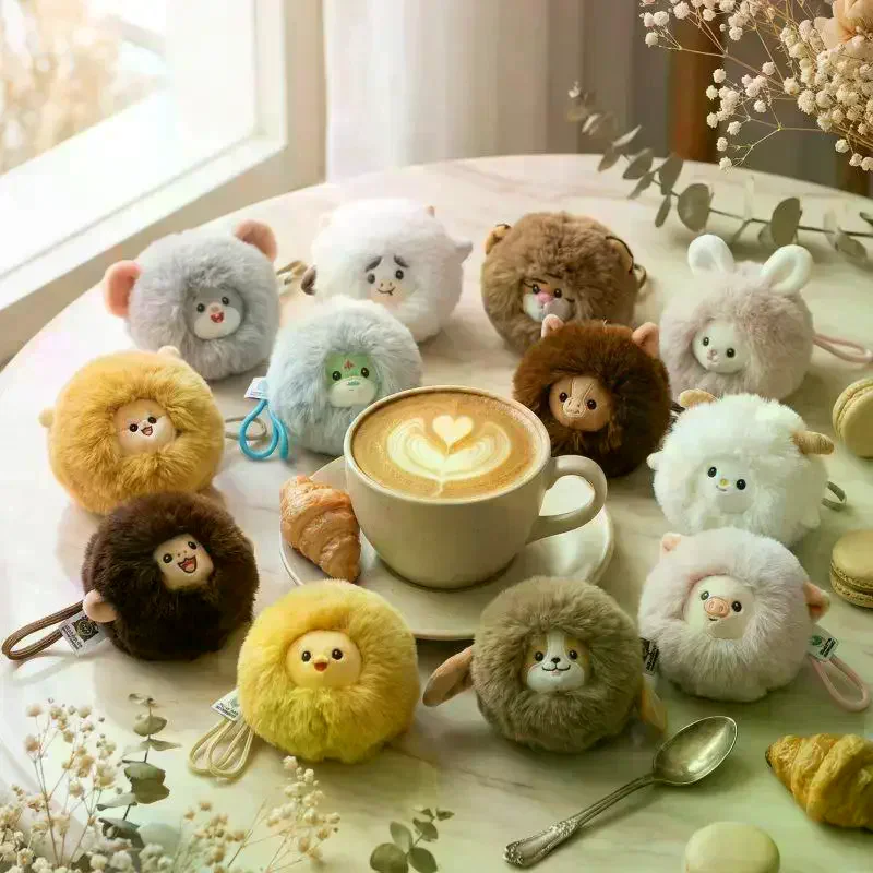 Fluffy White Sheep Plush Keychain Soft Faux Fur Cute Cartoon Design Perfect Bag Pendant Key Decor Gift For Girls Daily Use