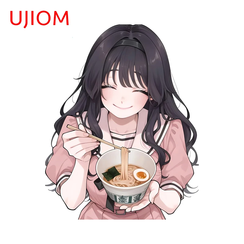 UJIOM Sweet Waguri Kaoruko Waifu Wall Stickers Smiling Girl Computer Cooler Air Conditioner Decals Cool Waterproof Home Decor