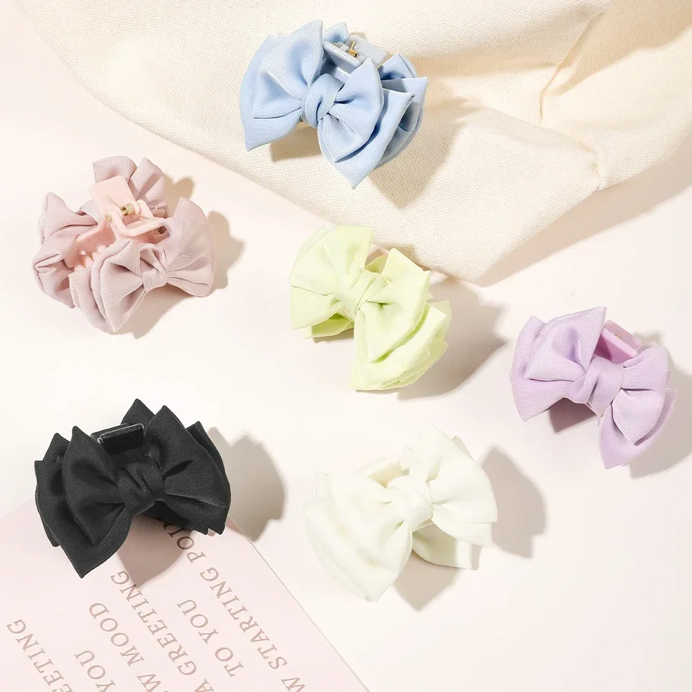 Sweet Cute Bow Hair Claw Clip Princess Bow Small Size Hair Clip Claw Clamp Headwear Women Girls Korean Fashion Hair Style Tools