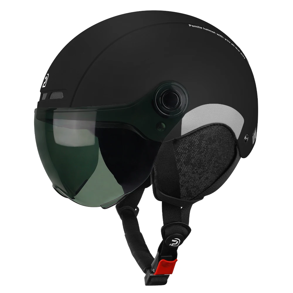 Pemila Fietshelm Met Bril Lens Oorbescherming Reflecterende Sticker Fietshelm Mtb Weg E-Bike Fietshelm Voor Volwassenen