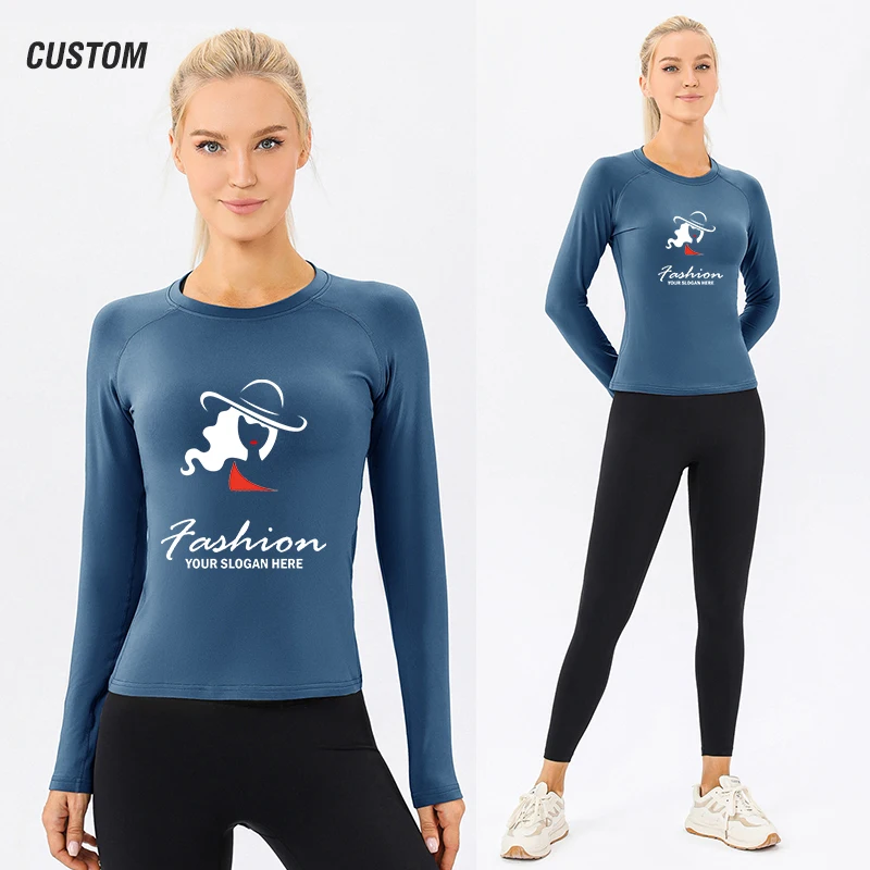 Custom Fitness Yoga Top Gym Top Sports Wear personality customization Women Yoga Shirts Sport Top DIY Gym Female Running T Shirt