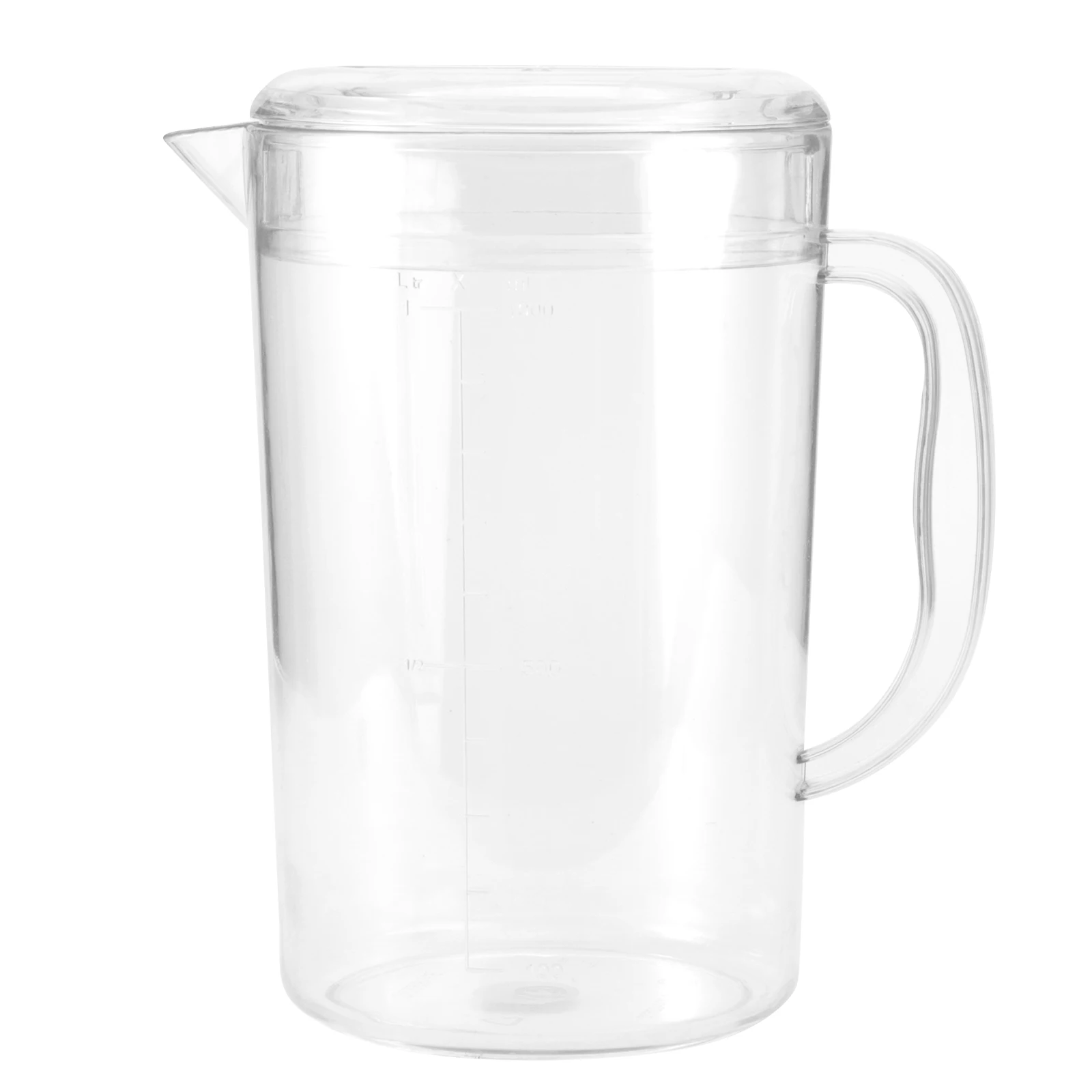 

Water Pitcher Plastic Lightweight Cold Kettle Transparent Juice Pot with Lid for Home Party Tea Coffee Milk Beverages