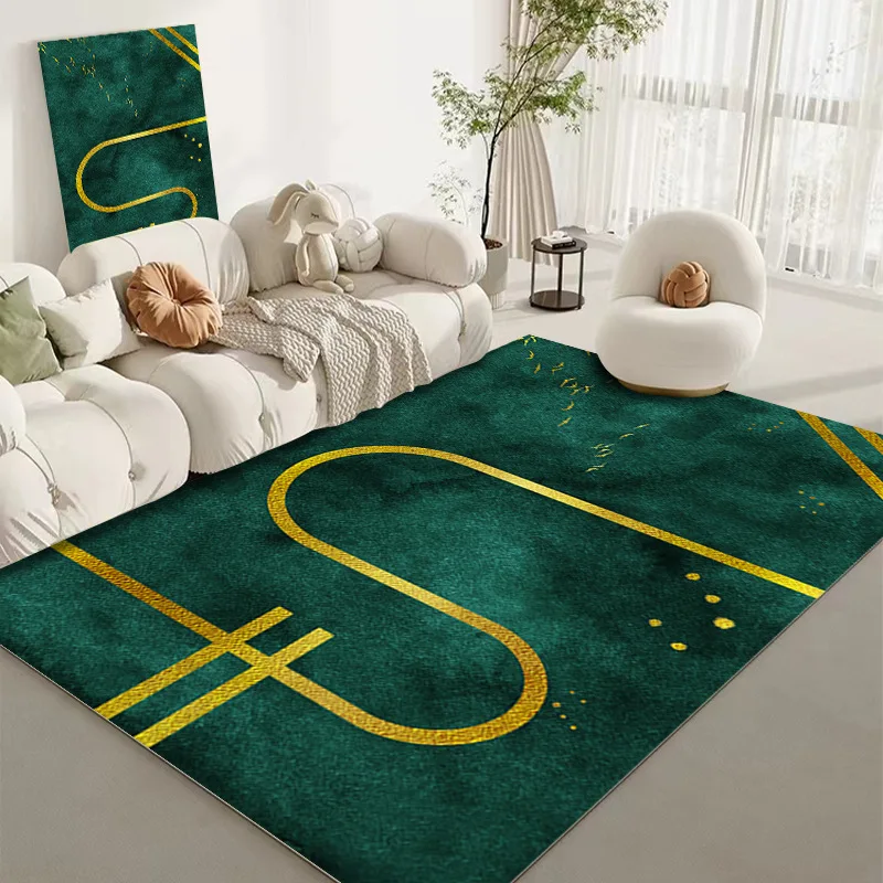 VIKAMA Green Mori Abstract Living Room Carpet Bedroom Study Full Floor Mat Home Decor Modern High Touch Office Carpet