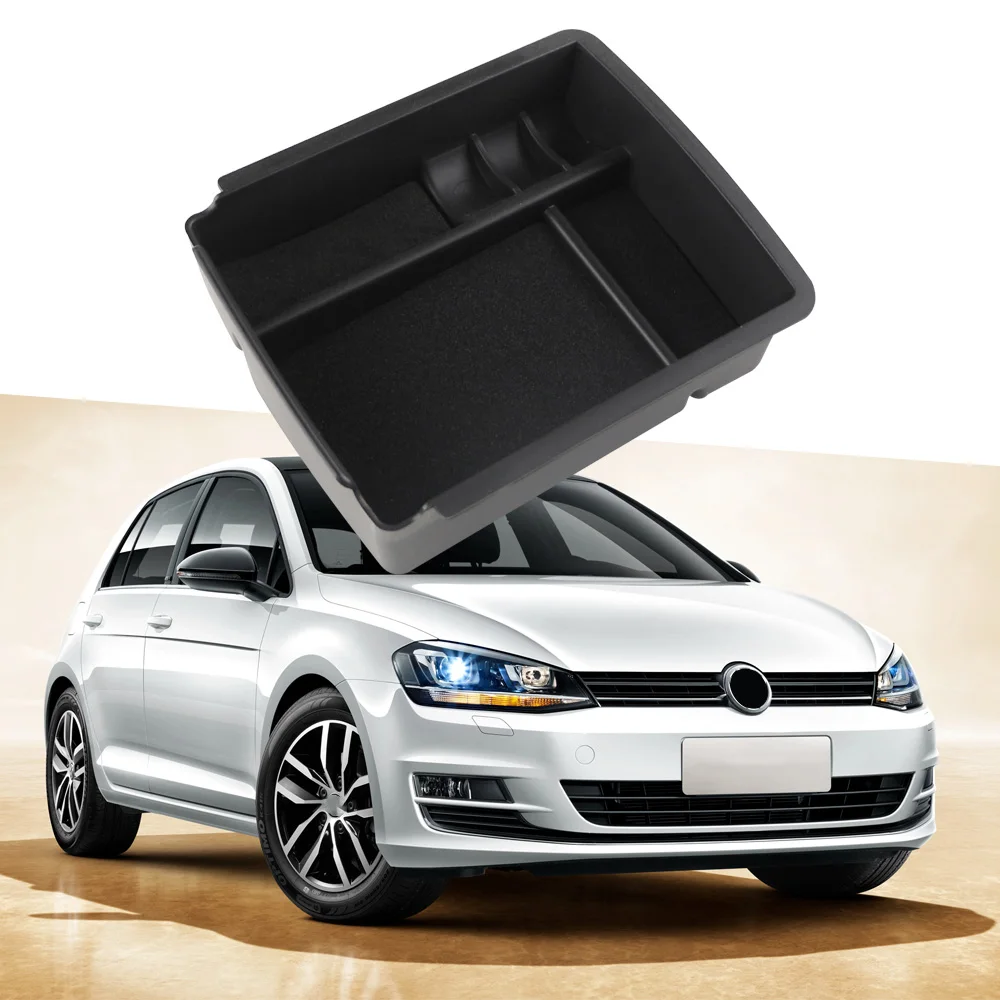 Bandeja da caixa de armazenamento do apoio de braço central do carro para volkswagen vw golf 7 2013-2019 para golf mk7 vii centro recipiente titular organizador acc.