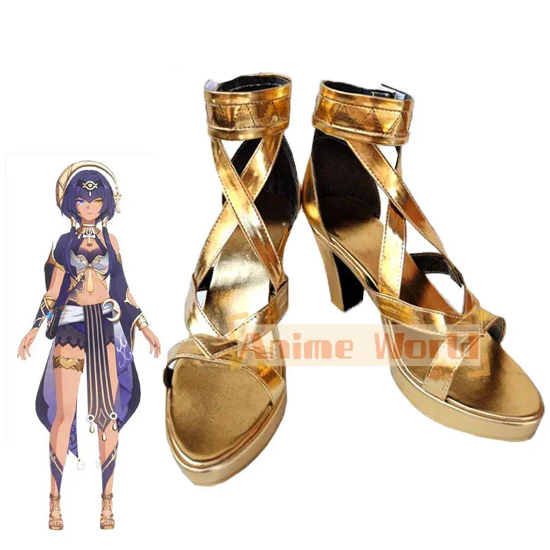 

Genshin Impact Candace Golden Cosplay Shoes Halloween Carnival Boots Custom Made