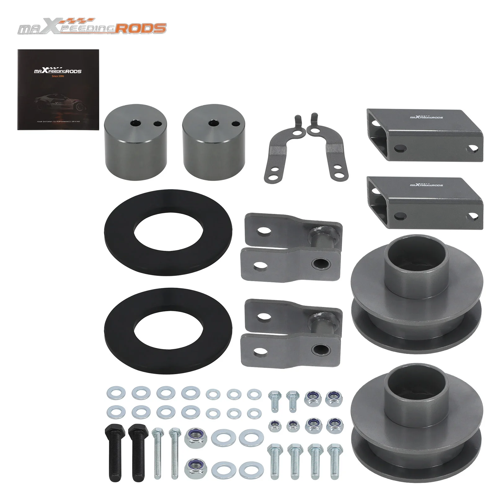 

Комплект для лифтинга передней подвески на 2,5 дюйма с удлинителями амортизаторов, подходит для Ford F250 2017-2018