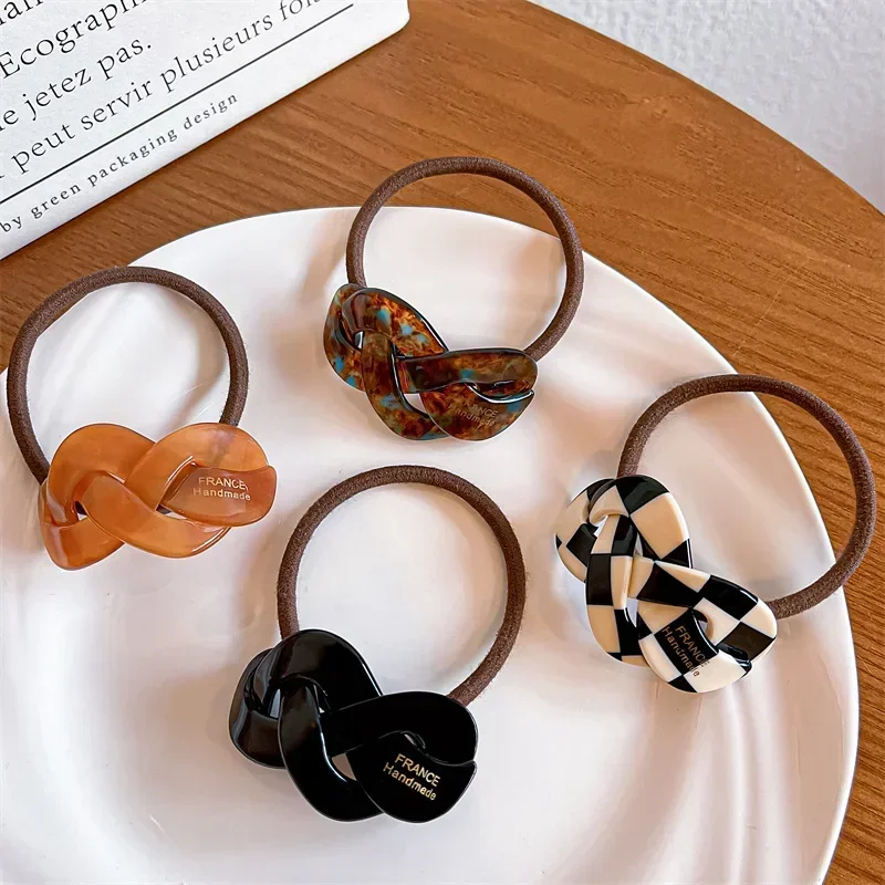 Fashionable Hair Ties for Women Elastic Hairbands with Acetic Acid Korean Ponytail Holder  Hair Accessories