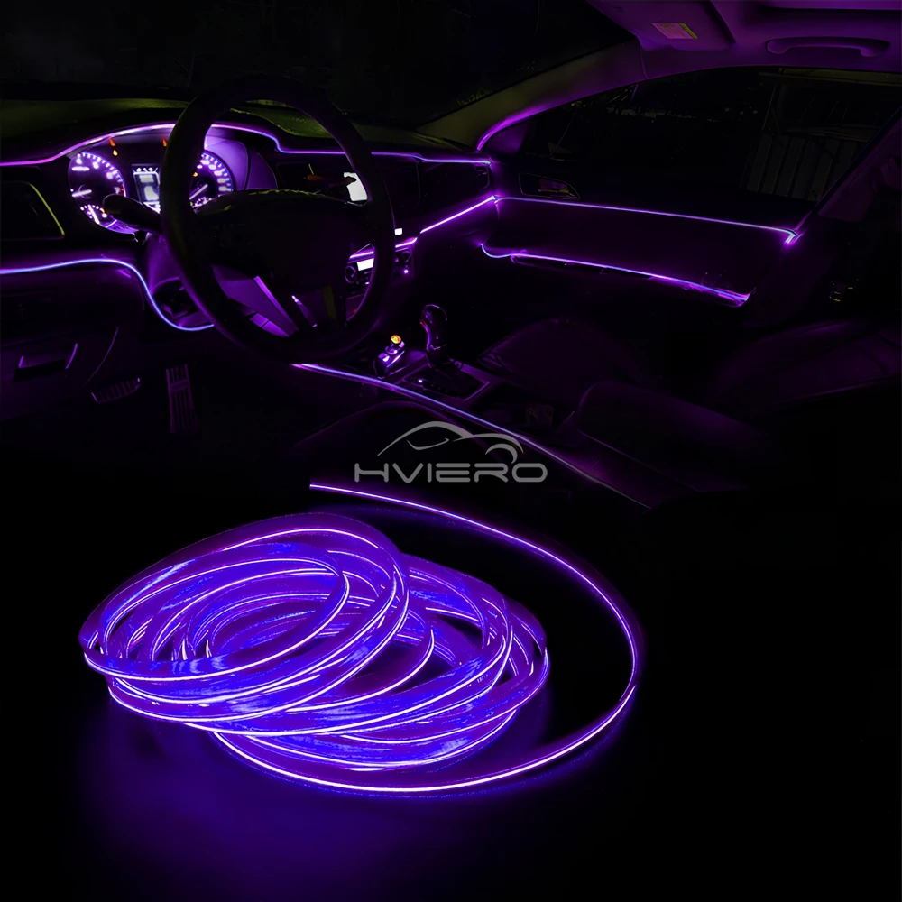 Heißer Verkauf 1/2/3/5M Auto Innen Beleuchtung LED Tür Streifen Dekoration Girlande Draht seil Rohr Linie Flexible Neon Lampen Bar USB Stick – Detail 17