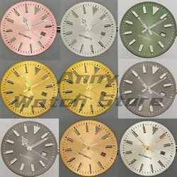 24.5mm Sunburst Women Watch Dial Hand Set White Gray Green Pink Gold Rose Gold Dial Fit NH05 Movement For Lady Watch