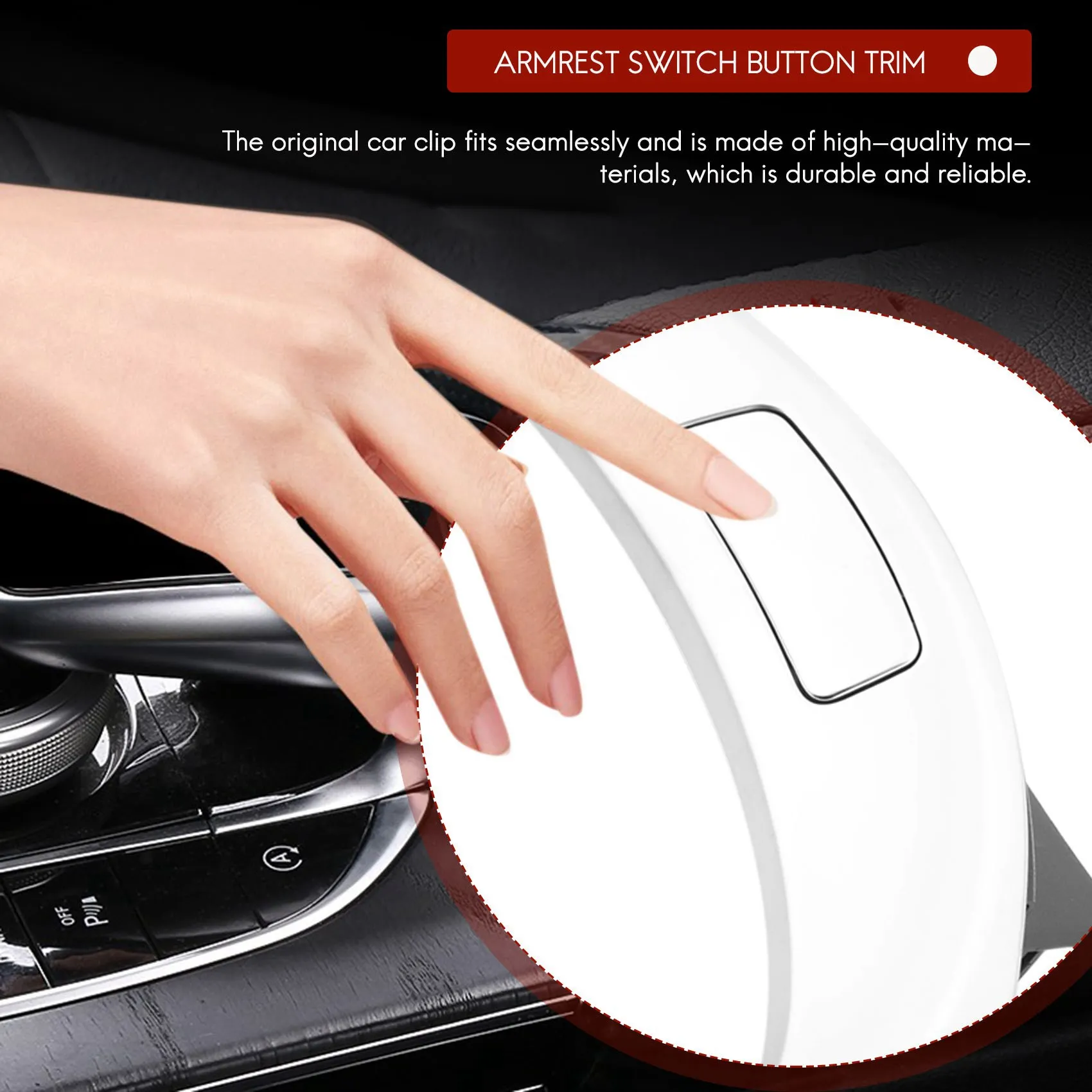 

ABS+PC Center Console Armrest Switch Button Trim Cover For Mercedes Benz C GLC Class W205 W253 2015-2020