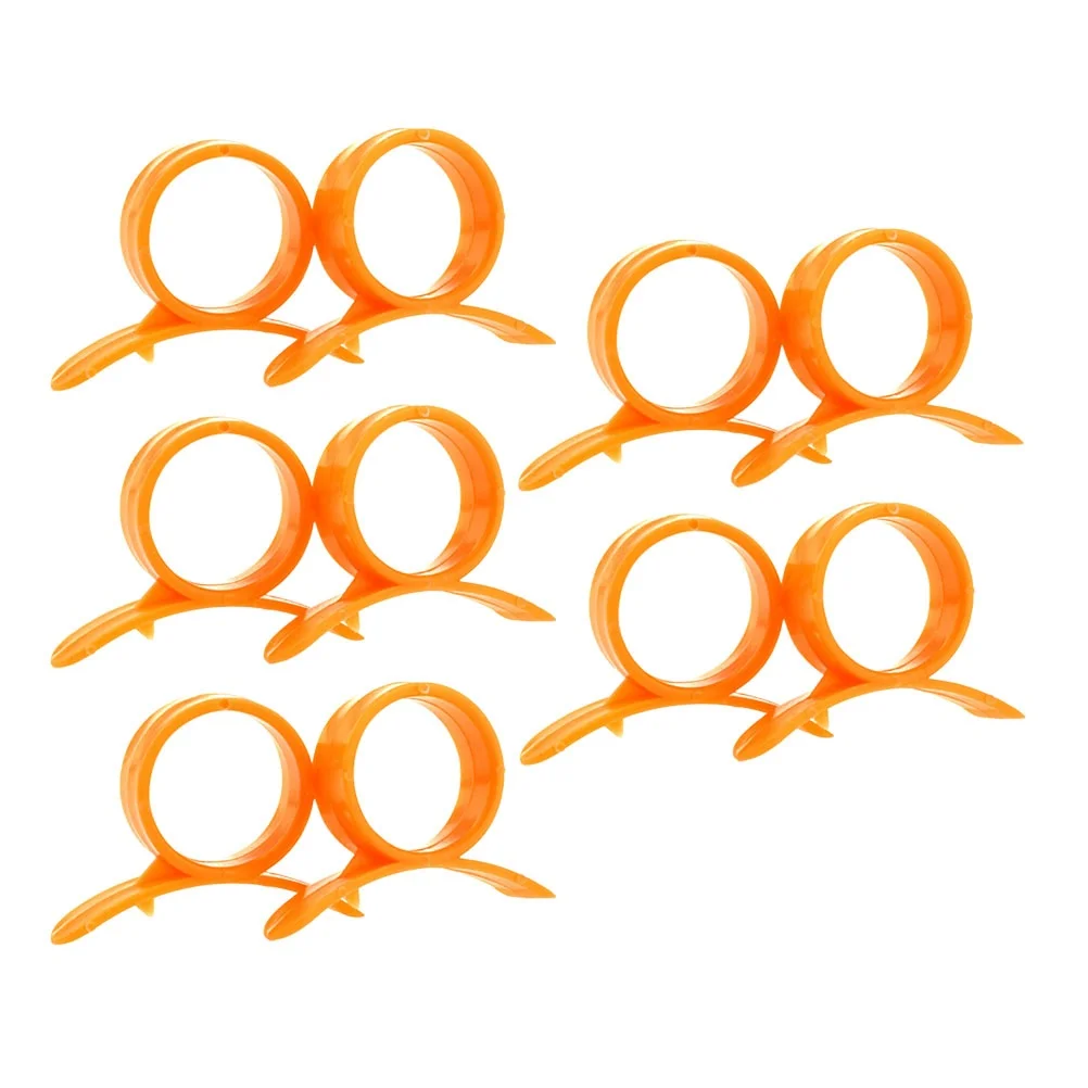 

10pcs Ring-shaped Plastic Orange Lemon Opener Peeler Slicer Citrus Fruit Skin Remover (Orange)