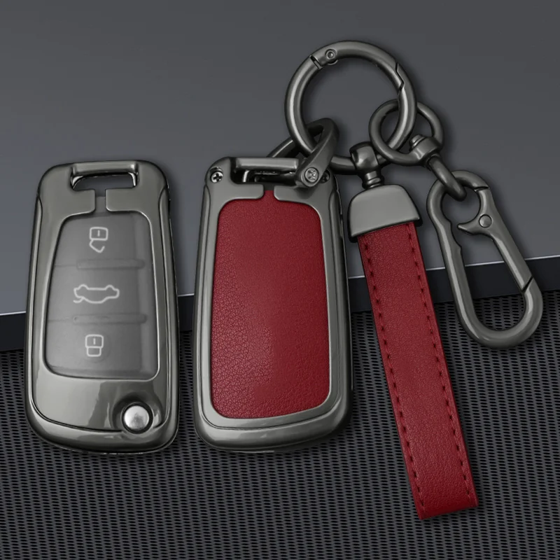 

New Zinc Alloy Leather Car Key Case Cover Keychain for Audi A3 A4 A6 A6L A7 A8 A8L B6 B7 B8 RS3 RS5 R3 RS S1 S3 Q3 Q5 Q7 TT