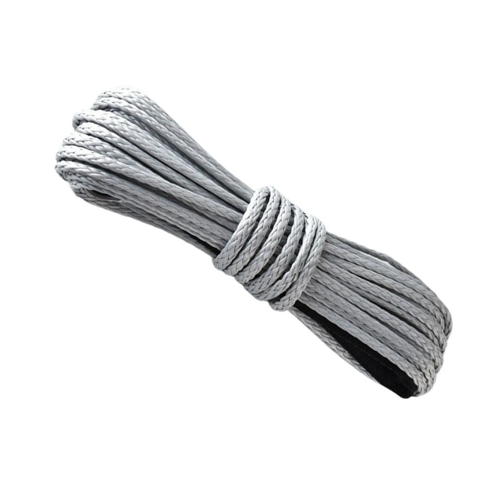 Synthetic Winch Rope 6 mm x 15 m for Off-Road Vehicles SUVs for atvs UTVs Trucks Boats with 8200 lbs Breaking Strength