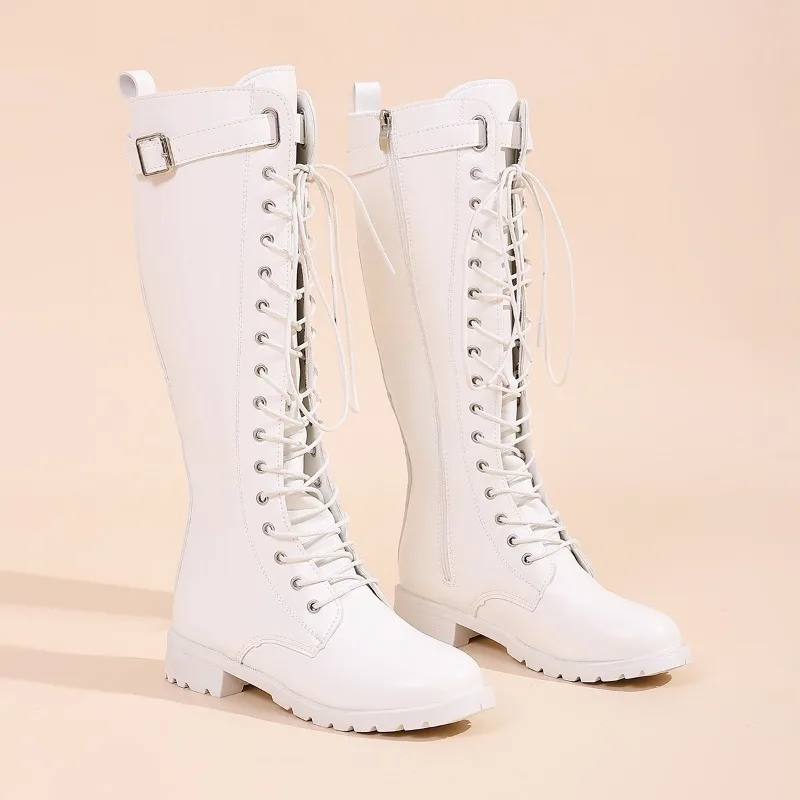Plus-size Long-thigh Boots Women's 2026 New Autumn and Winter Knee-free Boots Small Block Heel Shoes image 3