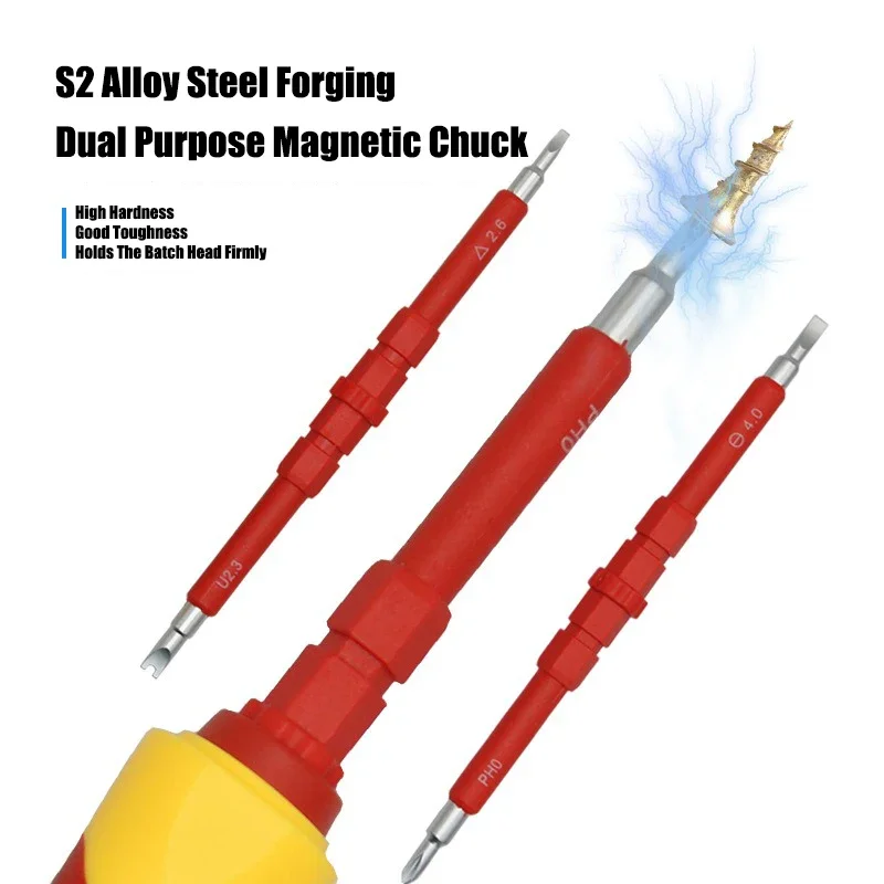 8pcs Insulated Screwdriver Set Electrician Repair Tools Kit Changeable Insulated Screwdrivers With Magnetic Slotted Phillips